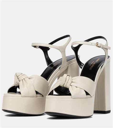 bianca sandals ysl|Bianca 125 leather platform sandals in white .